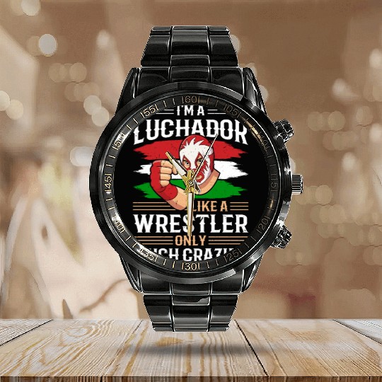 Mexican Wrestling Wrestler Lucha Libre Mask Mexico Calendar Steel Band Watch