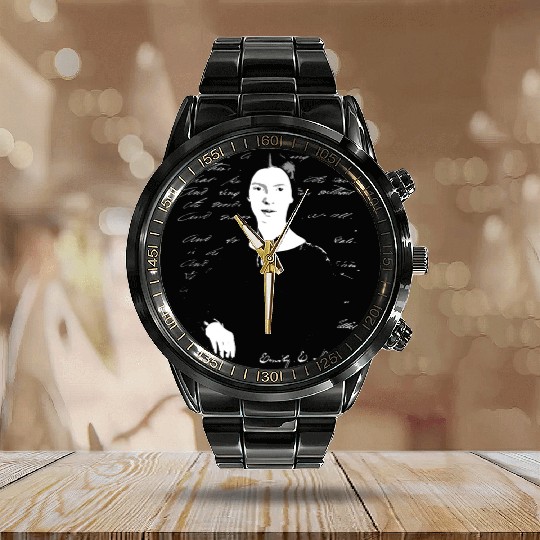 Emily Dickinson Calendar Steel Band Watch