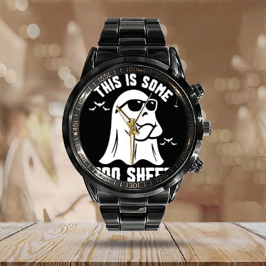 This is some Boo Sheet. Halloween. Trick or Treat Calendar Steel Band Watch