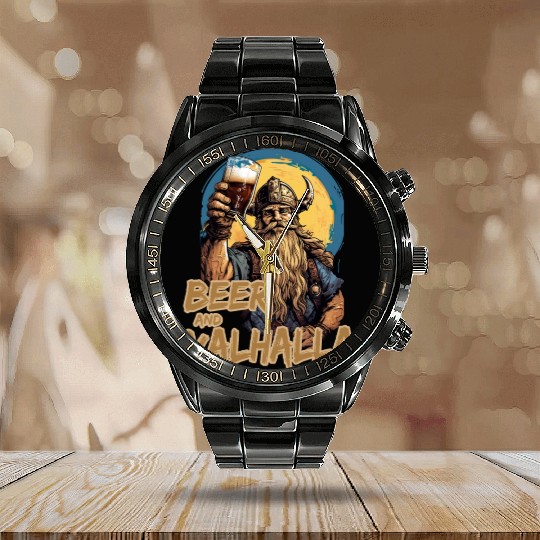 Viking World Tour Vikings Valhalla Odin for a Men Calendar Steel Band Watch