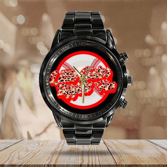 Baseball Calendar Steel Band Watch, Little Sister Biggest Fan Calendar Steel Band Watch,