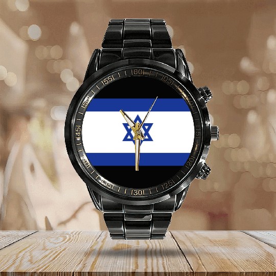 Flag of Israel X 300 Calendar Steel Band Watch