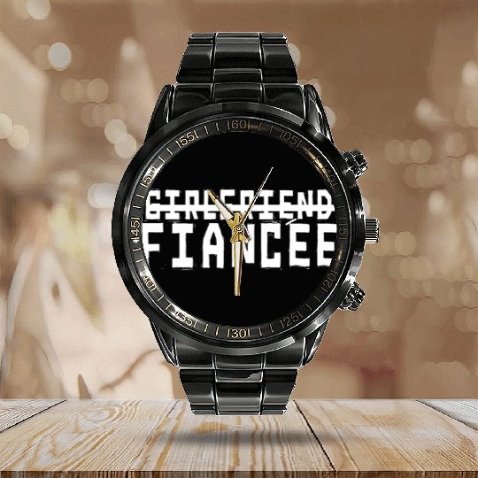 Girlfriend Fiancee Couple Engagement Engaged Calendar Steel Band Watch