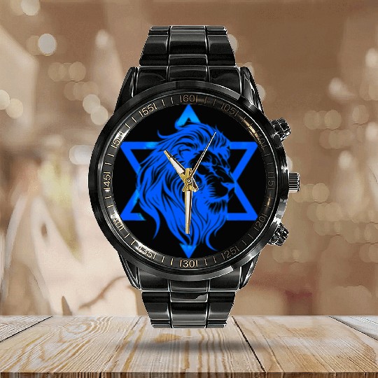I STAND WITH ISRAEL Calendar Steel Band Watch
