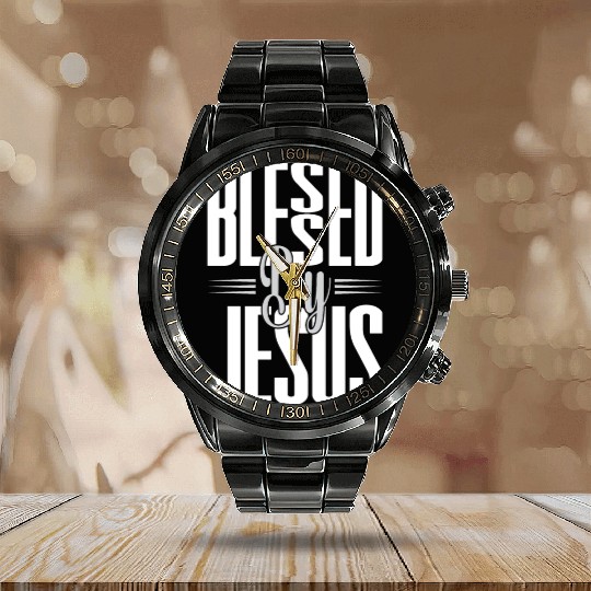 Blessed By Jesus Love Jesus Christian Christmas Calendar Steel Band Watch
