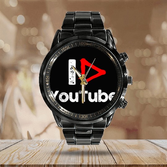 I love YouTube Calendar Steel Band Watch