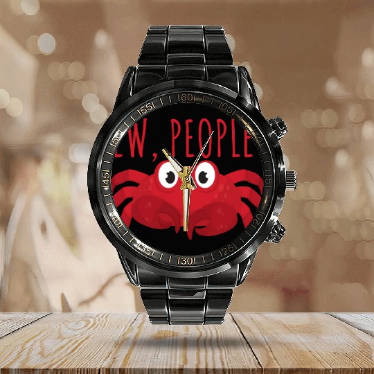 Ew People Sea Crab Calendar Steel Band Watch