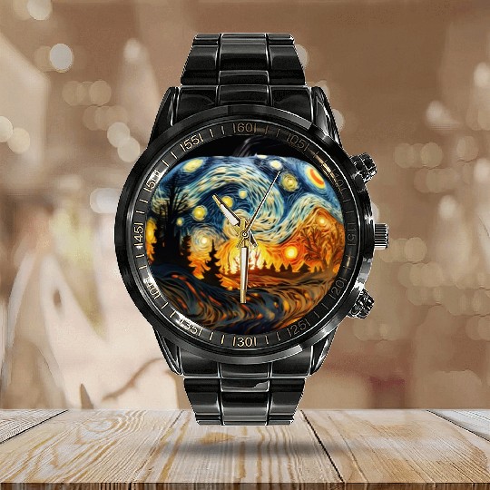 Starry Starry Pumpkin Calendar Steel Band Watch