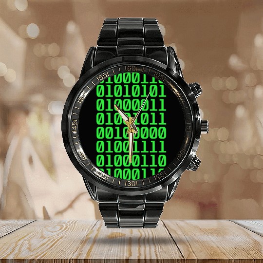 Funny Computer Programmer Computer Science Coding Calendar Steel Band Watch