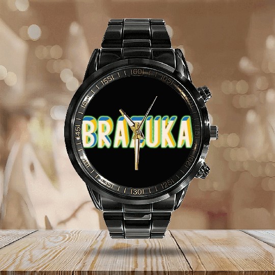 BRAZUKA Calendar Steel Band Watch