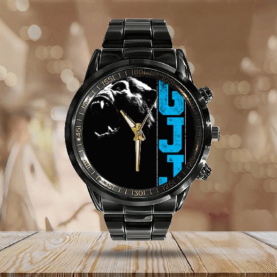 Guerilla Jiu Jitsu Gorilla Head Bjj Gift Calendar Steel Band Watch