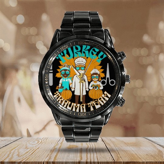 Turkey Trauma Team 1 Calendar Steel Band Watch