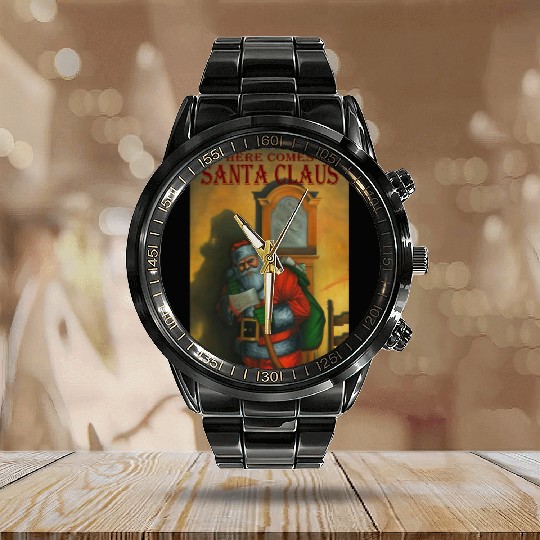 Evil Santa 2-Here Comes Santa Claus Calendar Steel Band Watch