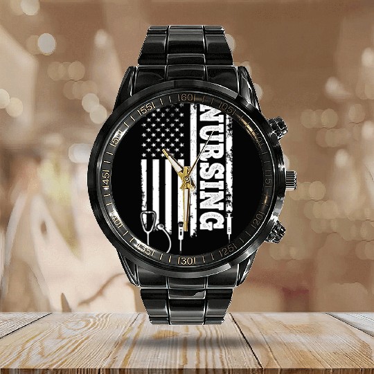 Nursing Hospital Nurse Registered Nurse Nurse US F Calendar Steel Band Watch