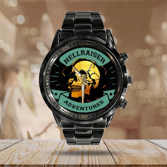Gilded Skull Hellraiser Adventure Calendar Steel Band Watch
