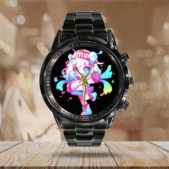 Cute Cartoon Girl Calendar Steel Band Watch