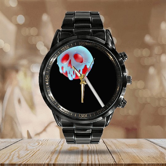 Poison Apple Halloween Candy Lollipop Calendar Steel Band Watch