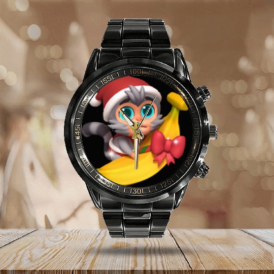 Monkey Banana Calendar Steel Band Watch