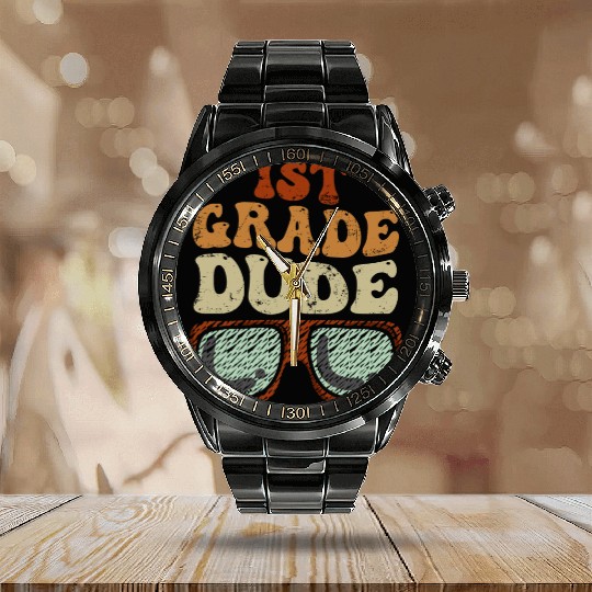 Kindergarten Teacher Funny Student 1st Graduation Calendar Steel Band Watch