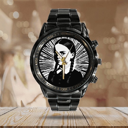 Wednesday Addams Calendar Steel Band Watch