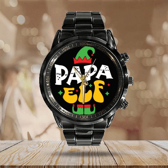 Papa ELf Calendar Steel Band Watch