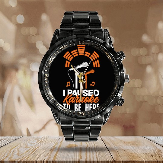 Funny Karaoke Singer Singing Musician Karaoke Gift Calendar Steel Band Watch