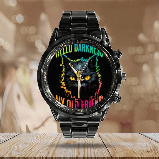 Hello Darkness My Old Friend Calendar Steel Band Watch