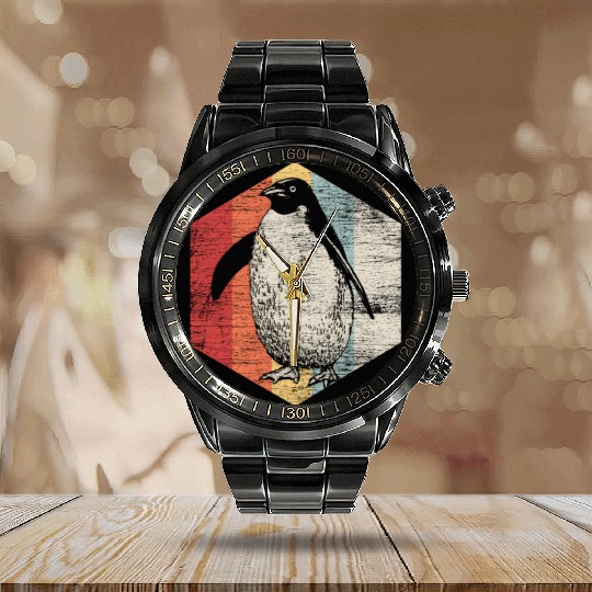Penguin Calendar Steel Band Watch