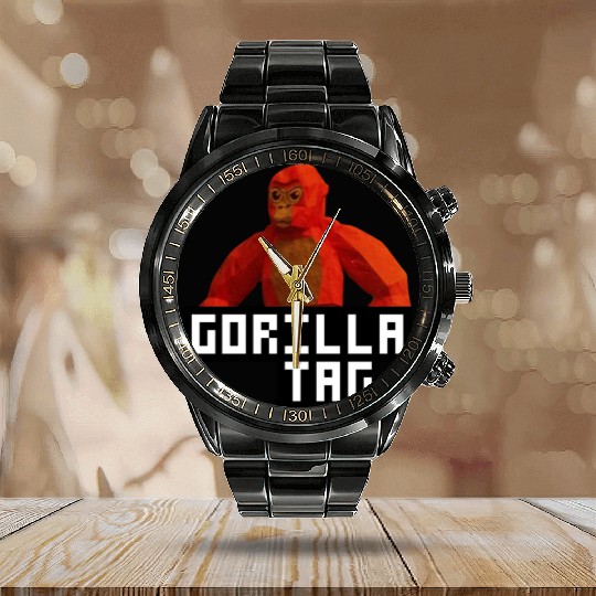 Gorilla Tag Red Monkey Calendar Steel Band Watch