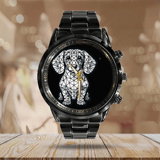 Harry the dachshund Calendar Steel Band Watch