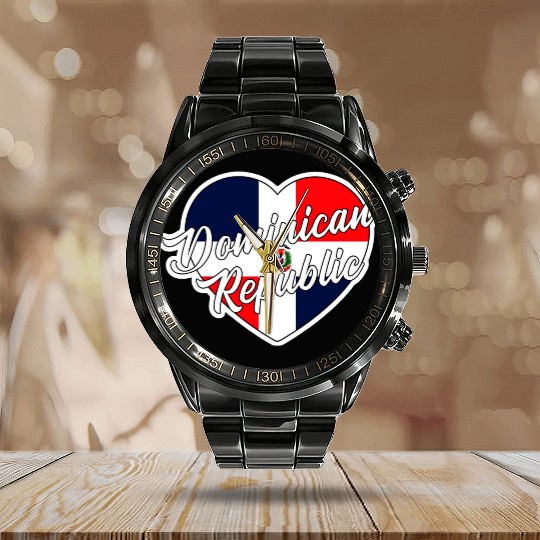 Dominican Republic Calendar Steel Band Watch