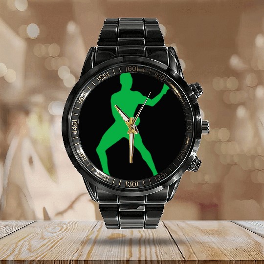Israel Adesanya Green Active Calendar Steel Band Watch