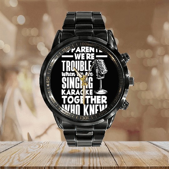 Funny Karaoke Singer Singing Musician Karaoke Gift Calendar Steel Band Watch