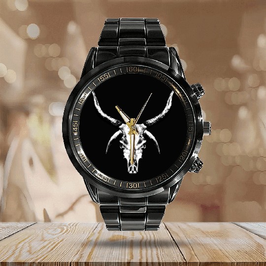 Alien cattle skull Calendar Steel Band Watch