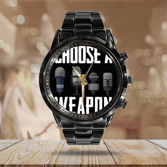 Funny Karaoke Singer Singing Musician Karaoke Gift Calendar Steel Band Watch