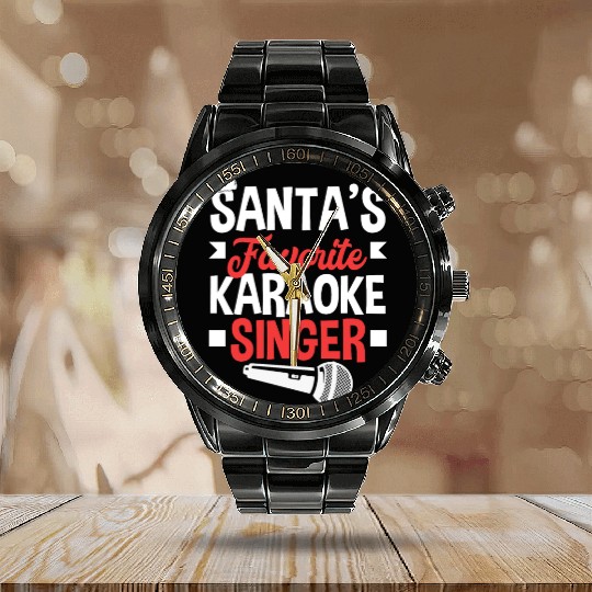 Funny Karaoke Singer Singing Musician Karaoke Gift Calendar Steel Band Watch
