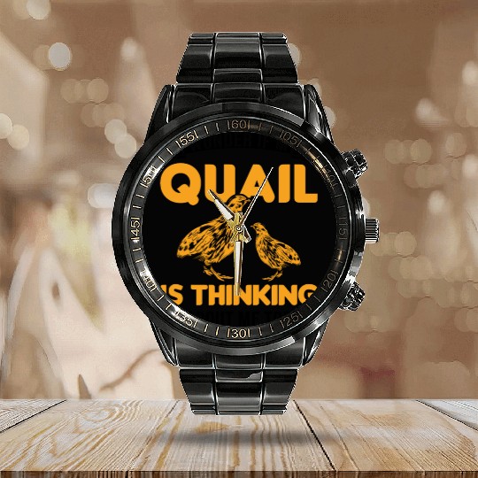Warning Quail Breeding Breeders Calendar Steel Band Watch