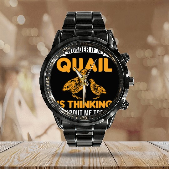 Warning Quail Breeding Breeders Calendar Steel Band Watch
