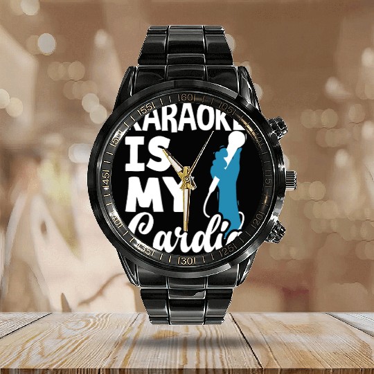 Funny Karaoke Singer Singing Musician Karaoke Gift Calendar Steel Band Watch