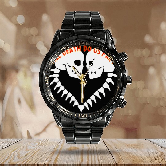 Skulls Till Death Do Us Part Heart © Calendar Steel Band Watch