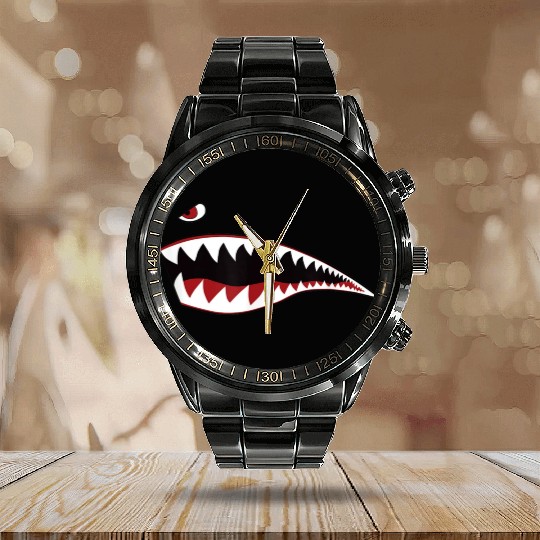 p-51 mustangs p-40 warhawks Calendar Steel Band Watch