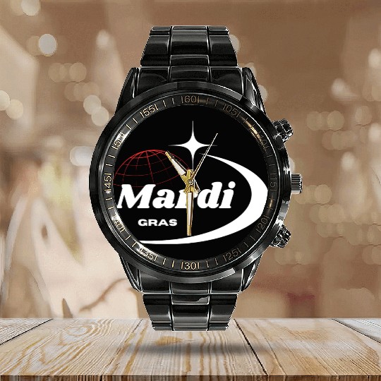 Mardi Gras Celebration Calendar Steel Band Watch, sublimate designs