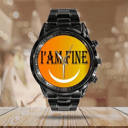 I'm fine Calendar Steel Band Watch