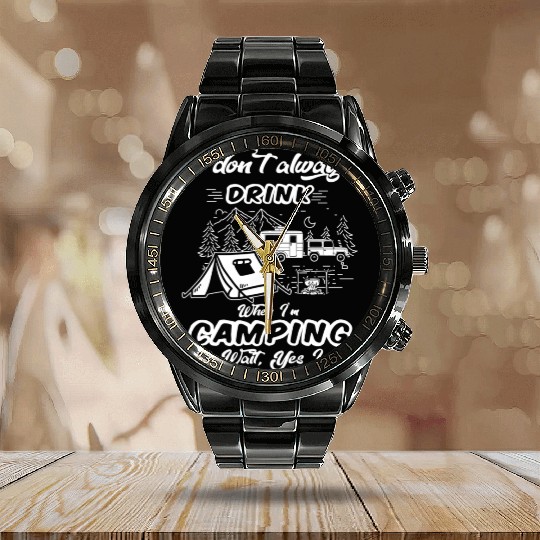 Camg Campfire Camg Trailer Camper Calendar Steel Band Watch