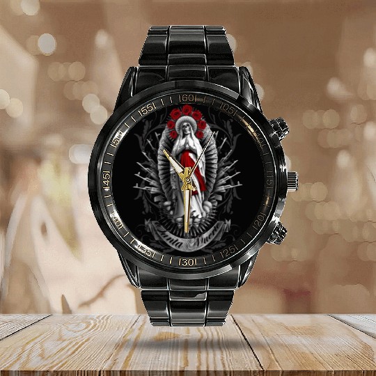 Santa Muerte, Devoción, Altar, Rituales, Oración, Calendar Steel Band Watch
