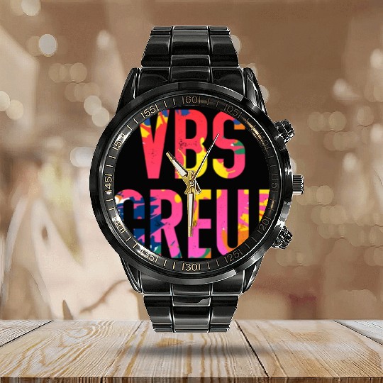 VBS Colorful Bible Vacation School Love Calendar Steel Band Watch