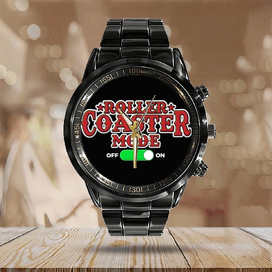 Roller Coaster Lover Calendar Steel Band Watch