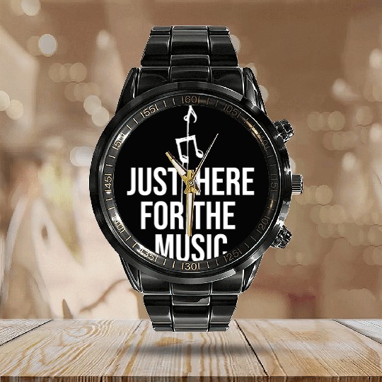 Just Here For The Music Funny Sarcastic Musician Calendar Steel Band Watch