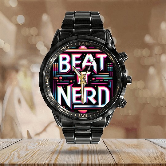 Beat it Nerd 10 Calendar Steel Band Watch