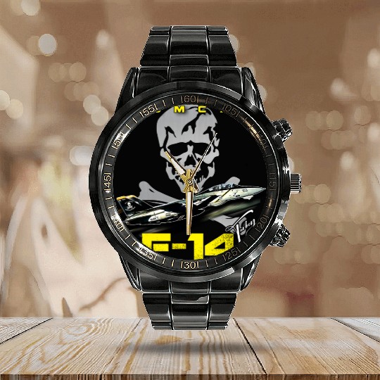 F-14 Tomcat Fighterjet Calendar Steel Band Watch